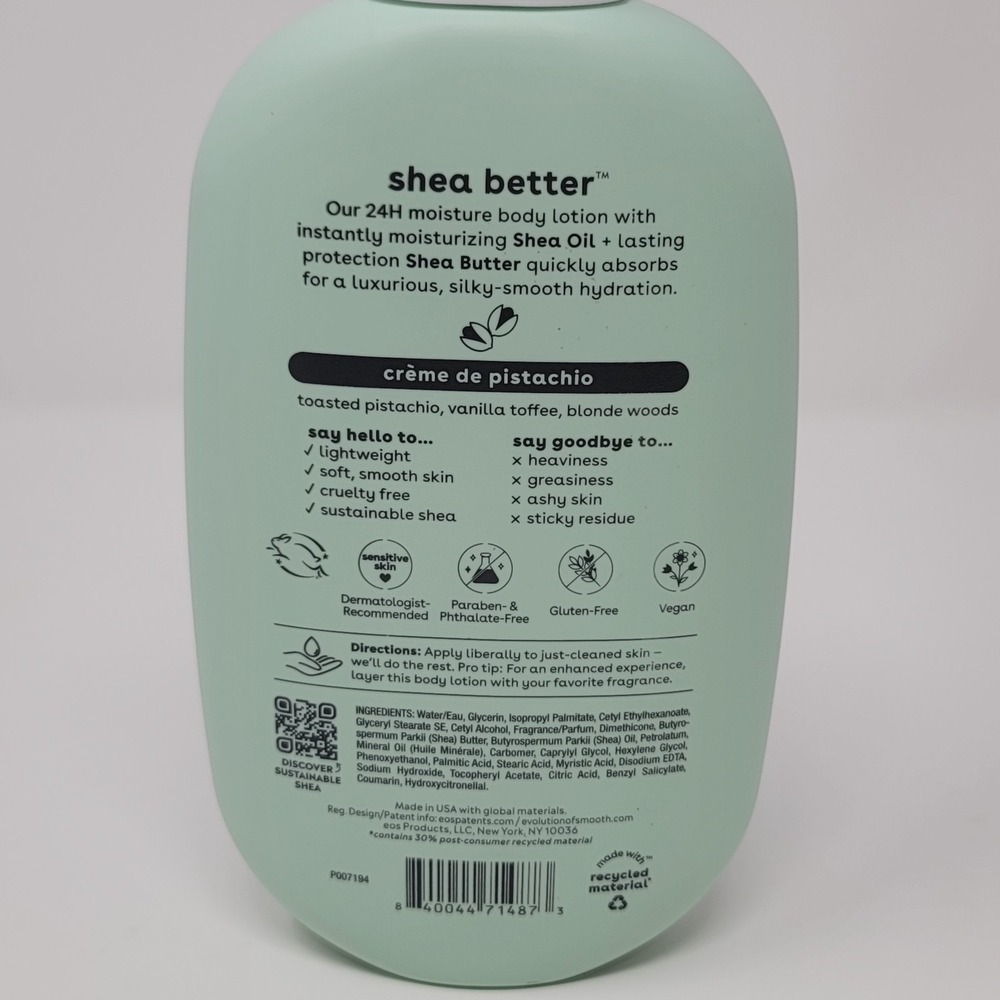 Eos Shea Better Creme De Pistachio Body Lotion 16 oz Dry Skin Soothing Sensitive - Picture 4 of 4